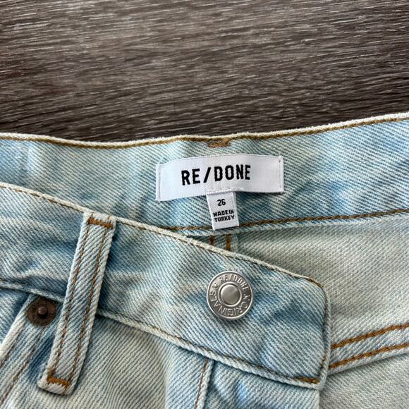 RE/DONE Mid Rise Boy Short Denim Cutoff Shorts Ranch Water Faded Wash Sz 26 EUC - Picture 4 of 16